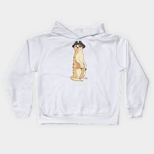 Meerkat as Pirate with Pirate hat Kids Hoodie